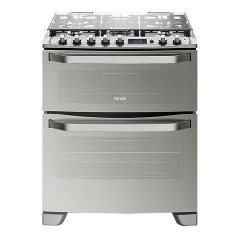 Cocina a Gas 5 Platos Fensa Doble Horno 76 DXT Inox-0