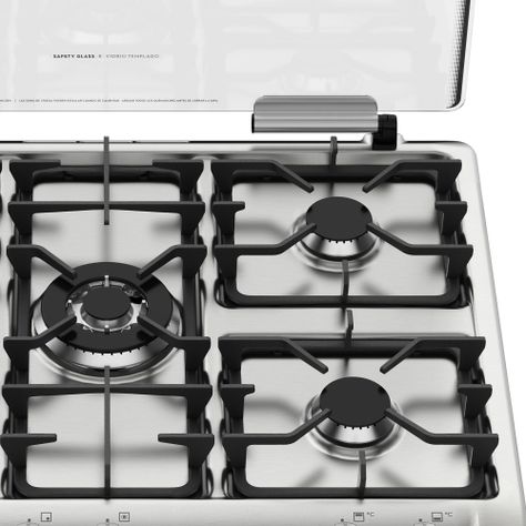 Cocina a Gas 5 Platos Fensa Doble Horno 76 DXT Inox-4