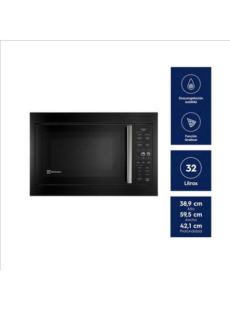 Microondas Empotrable 32 Litros Digital Grill ME3EP Negro-3