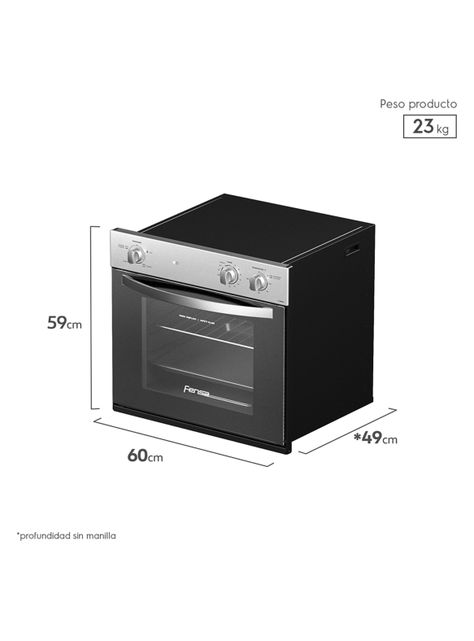 Horno Empotrable Eléctrico 66L Cavidad Esmaltada F 1060R A Gris-1