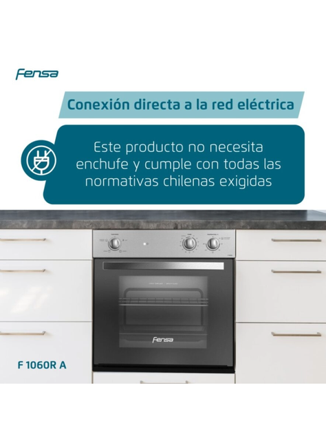 Horno Empotrable Eléctrico 66L Cavidad Esmaltada F 1060R A Gris-6