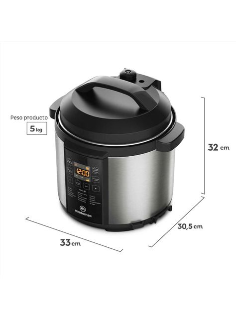 Olla Eléctrica Multicocción Mademsa 6L Temporizador MPC20-1