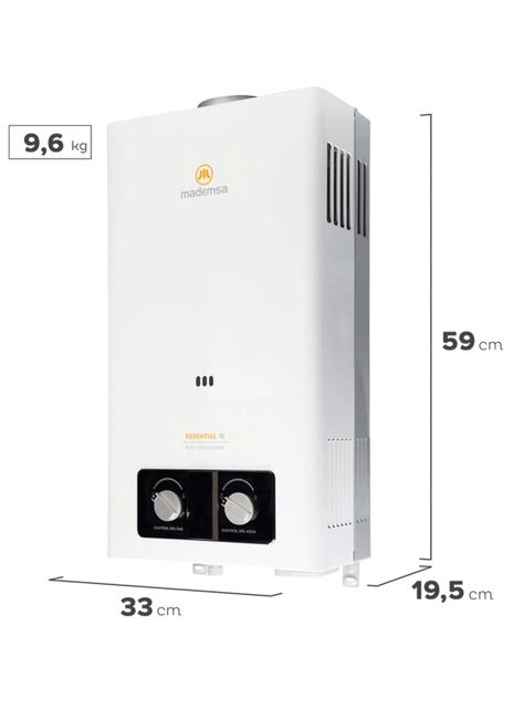 Calefont Gas Licuado 10 Litros Tiro Natural Essential 10 Eco-1