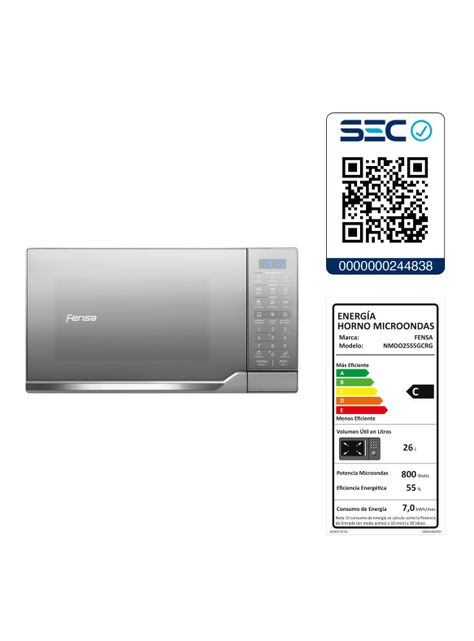 Microondas 25 Litros Digital Elimina Olores NMDO25S5GCRG-5