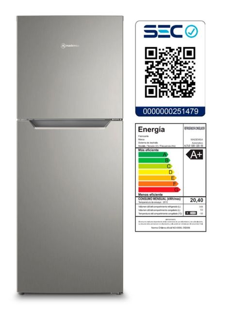 Refrigerador Mademsa 197L No Frost Top Freezer Altus 1200-6