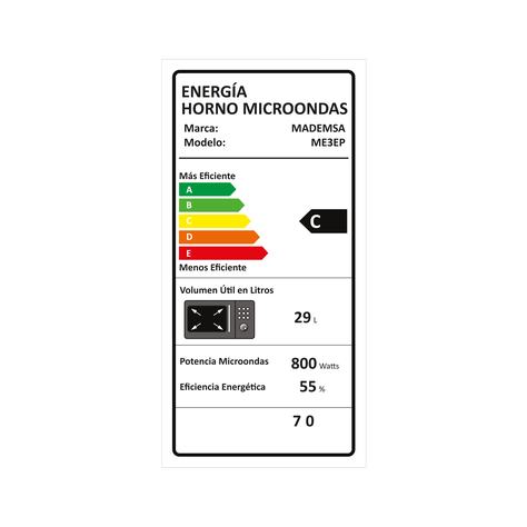 Microondas Empotrable 30 Litros Digital Elimina Olores ME3EP-6