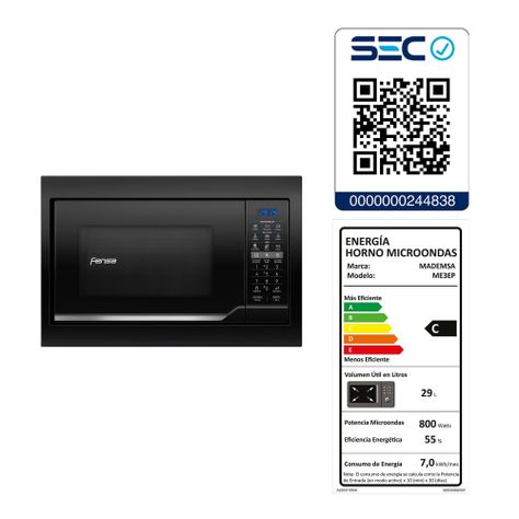 Microondas Empotrable 30 Litros Digital Elimina Olores ME3EP-7