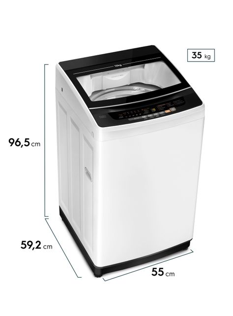 Lavadora Automática 12Kg Fuzzy Automático 12 BZG Blanca-1