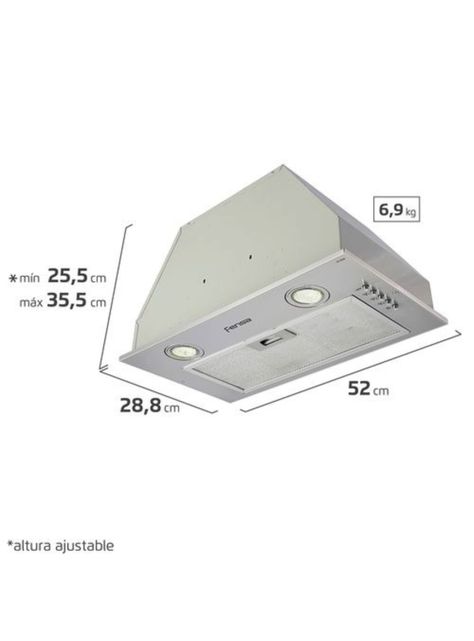 Campana de Cocina Extractora Fensa 52cm Empotrable FX 5200-1