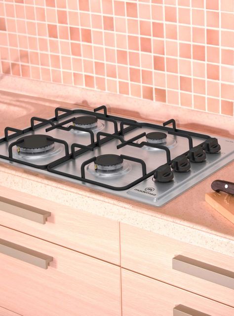 Encimera a Gas 4 Platos Encendido Eléctrico MCE 435E T Inox-3