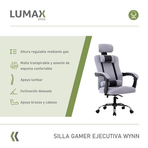 Silla Gamer Ejecutiva Wynn Color Gris-1
