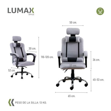 Silla Gamer Ejecutiva Wynn Color Gris-2