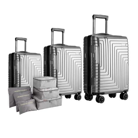 Maletas De Viaje Set De 3 Color Gris Con Organizadores-0