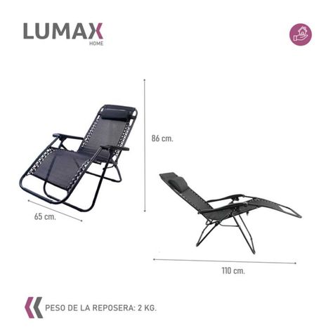 Silla Reposera Plegable Portatil Con Porta Bebidas Negro-2