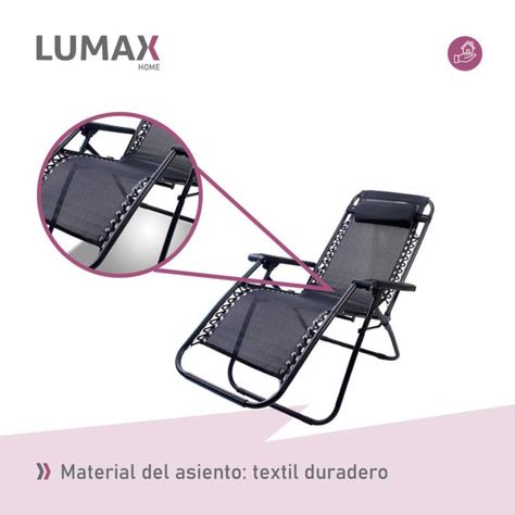 Silla Reposera Plegable Portatil Con Porta Bebidas Negro-4