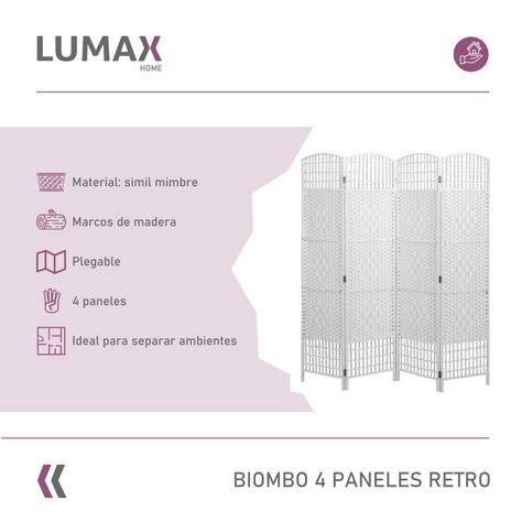 Biombo Decoracion y Separador de Ambientes Blanco-1