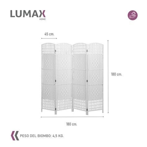 Biombo Decoracion y Separador de Ambientes Blanco-2
