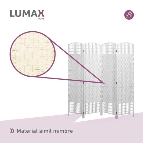 Biombo Decoracion y Separador de Ambientes Blanco-3