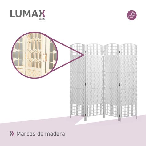Biombo Decoracion y Separador de Ambientes Blanco-4