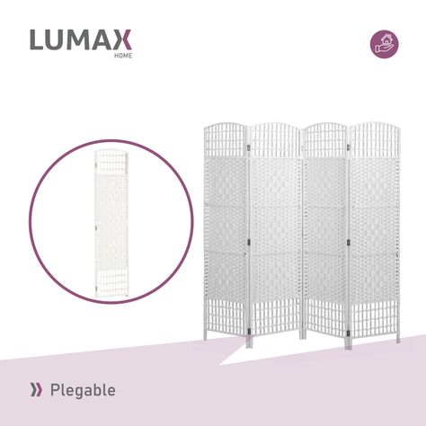 Biombo Decoracion y Separador de Ambientes Blanco-5