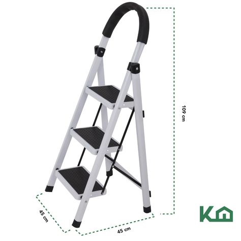 Escalera Plegable Tipo Piso 3 Peldaños KingsHouse-1