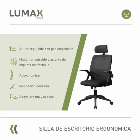 Silla De Escritorio Penk Ergonomica Con Tapizado Negra-1