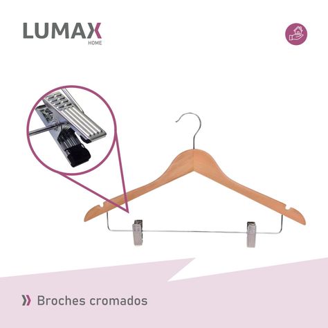 Colgador de ropa de madera con pinzas Lumax-5