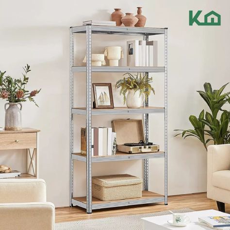 Estante Organizador 5 Niveles Madera 180x90cm Gris-7