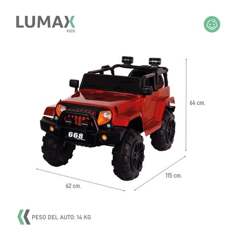 Auto A Bateria Jeep 12v Control Rojo-2