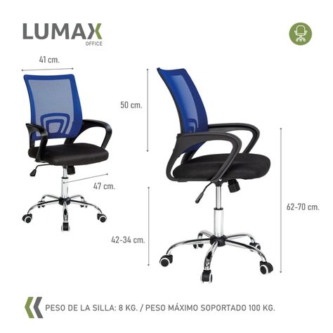 Silla Ejecutiva Escritorio Ezri Mesh Azul Muebles Metinca-2