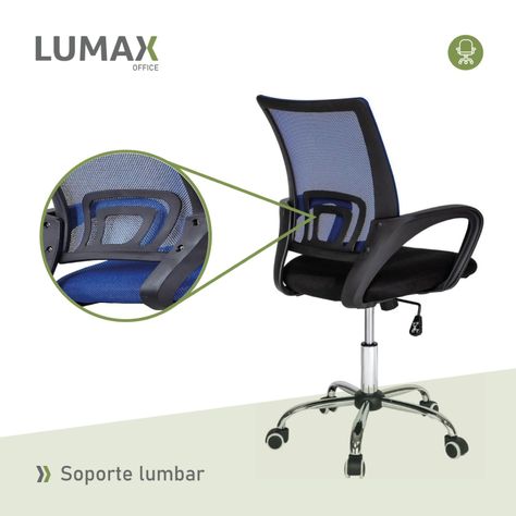 Silla Ejecutiva Escritorio Ezri Mesh Azul Muebles Metinca-6