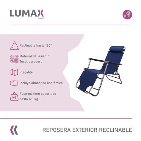 Reposera Exterior Reclinable Silla de Playa Jardin-1