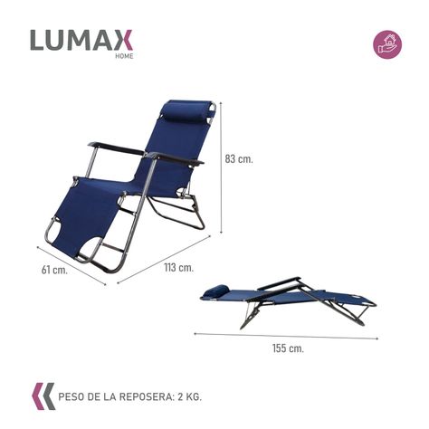 Reposera Exterior Reclinable Silla de Playa Jardin-2