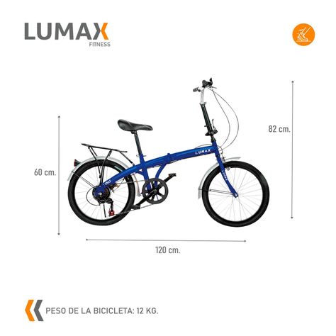 Bicicleta Plegable Lumax 7 Cambios Parrilla Trasera Azul-2