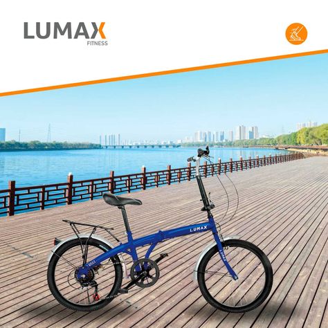 Bicicleta Plegable Lumax 7 Cambios Parrilla Trasera Azul-3