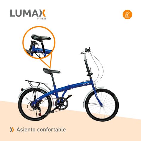 Bicicleta Plegable Lumax 7 Cambios Parrilla Trasera Azul-6