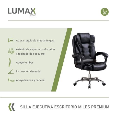 Silla Ejecutiva Escritorio Miles Premium Color Negro-1