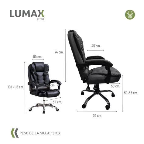 Silla Ejecutiva Escritorio Miles Premium Color Negro-2