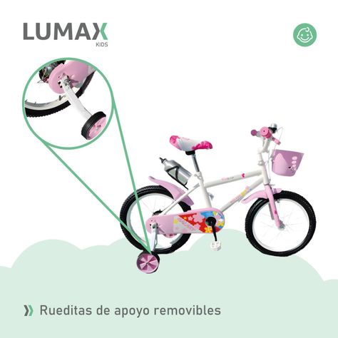 Bicicleta Infantil Lumax Aro 14 Color Rosa-5