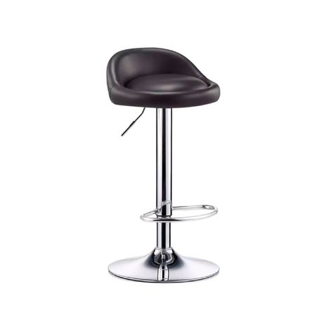 Silla Piso Bar Taburete Altura Regulable Respaldo Negro-0