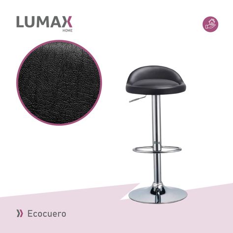 Silla Piso Bar Taburete Altura Regulable Respaldo Negro-4