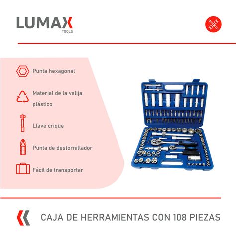 Caja de Herramientas Desatornilladores y Dados 108pcs-1