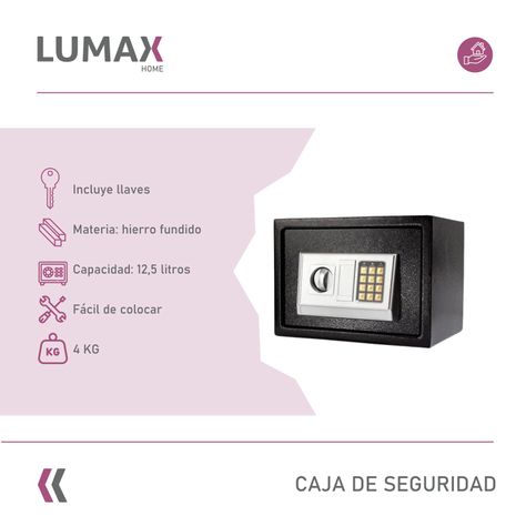 Caja Fuerte de Seguridad Con Clave y Llave Color Negra-1