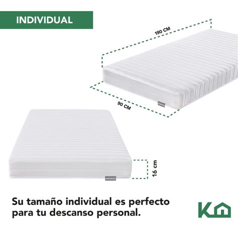 Colchon 1 Plaza Resortes Kingshouse 90X190X16cm-5