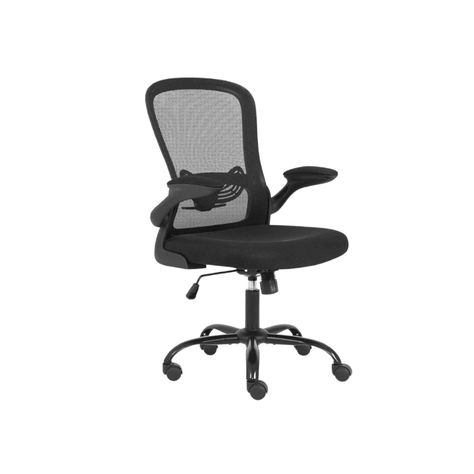 Silla De Oficina Con Reposabrazos Abatibles Weir Negra-0