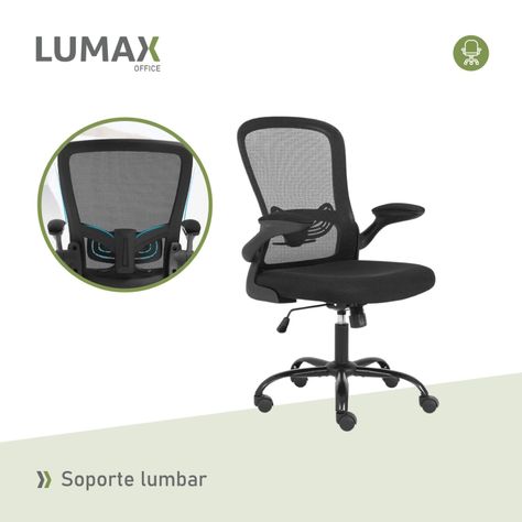 Silla De Oficina Con Reposabrazos Abatibles Weir Negra-6