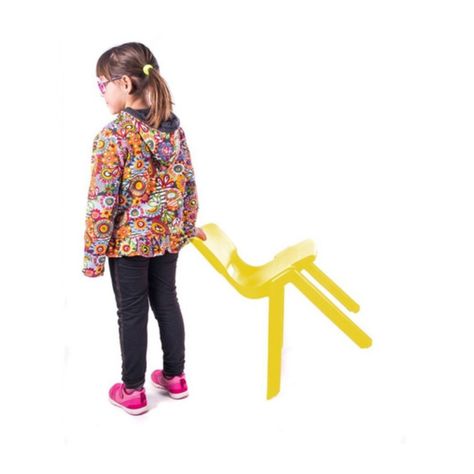 Mesa Plastico Infantil 60x60x50 + 4 Sillas Amarillo-3