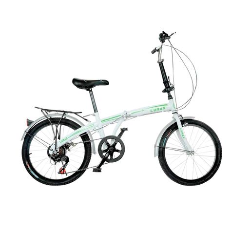 Bicicleta Plegable Lumax 7 Cambios Parrilla Trasera Blanca-0
