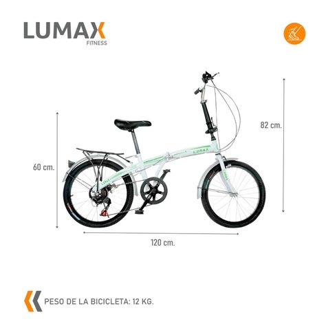 Bicicleta Plegable Lumax 7 Cambios Parrilla Trasera Blanca-2