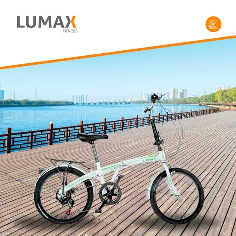 Bicicleta Plegable Lumax 7 Cambios Parrilla Trasera Blanca-3